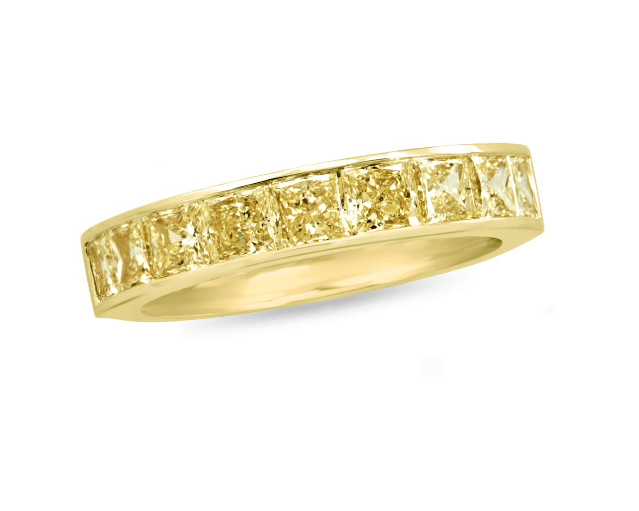 Fancy Yellow Channel Set Half Eternity Band