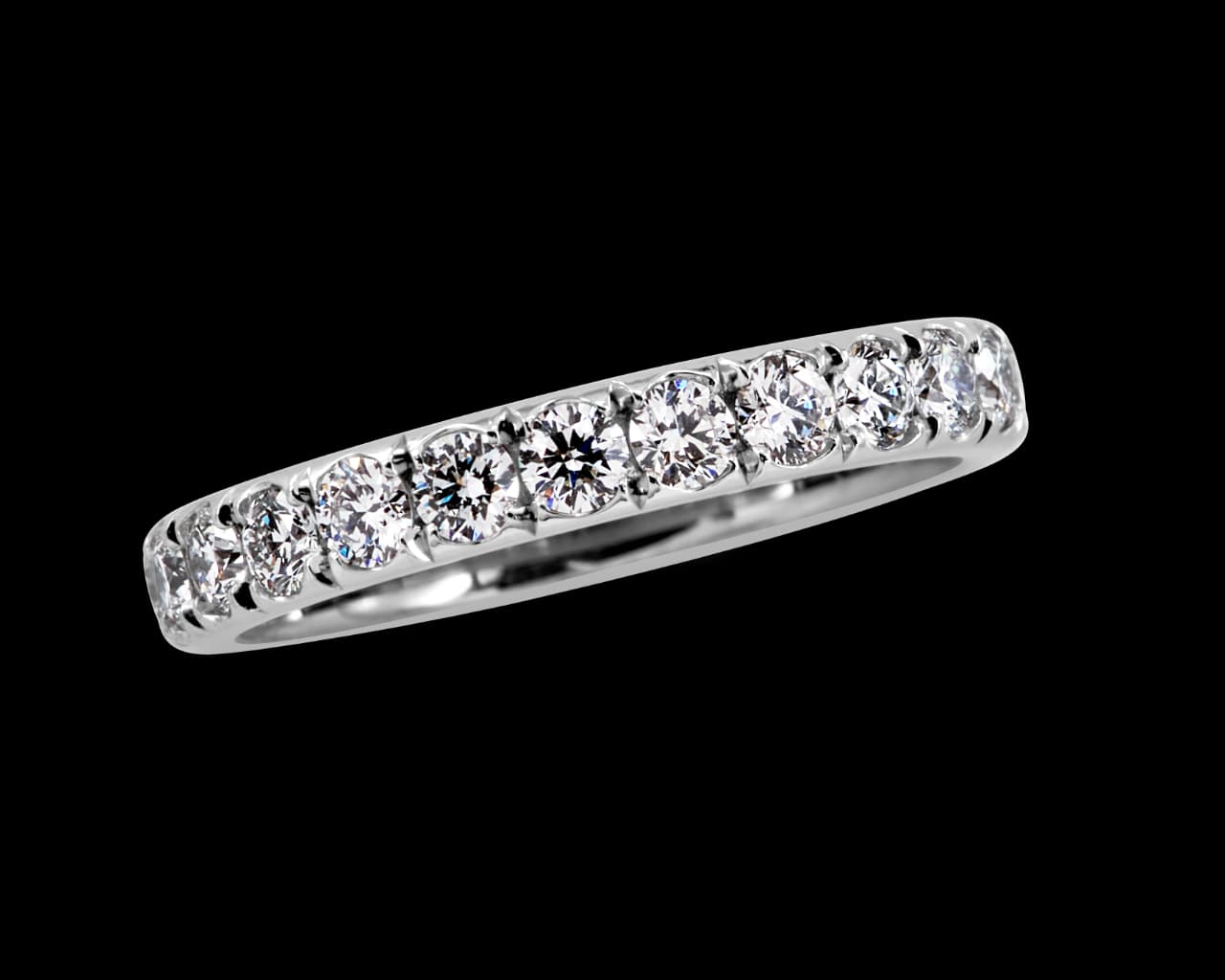 U-Cut Pave Band in a 3mm Width