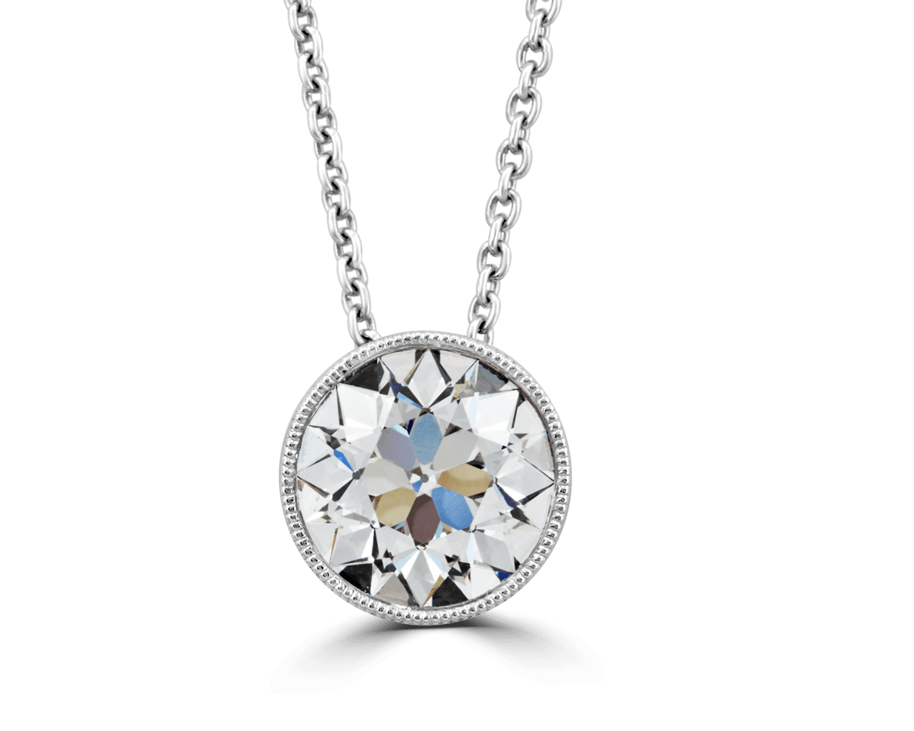 Round Bezel Set Stud Pendant