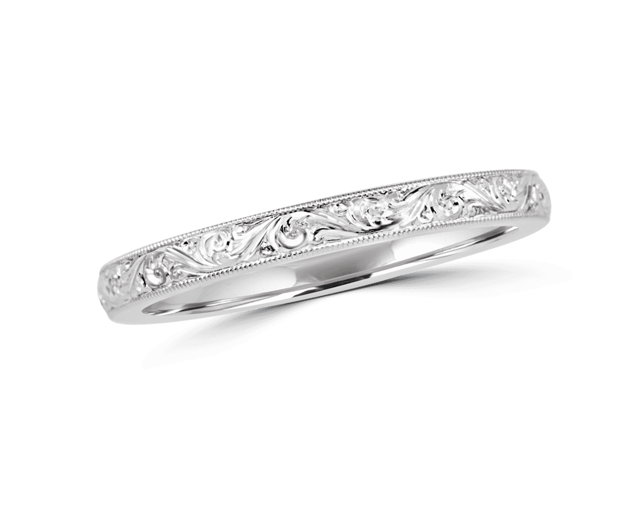 Hand-Engraved Scroll Motif Eternity Band
