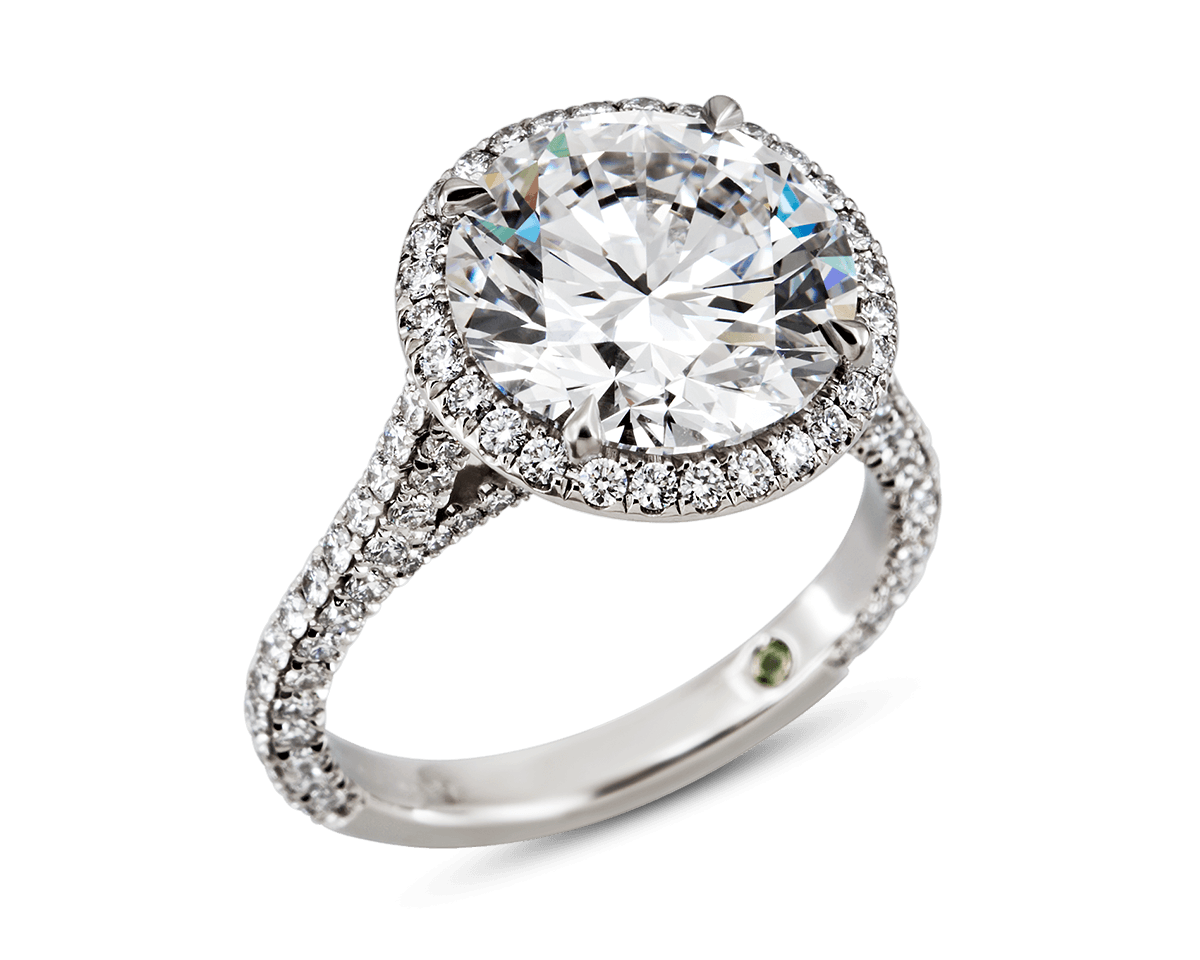 The Emilya with Cathedral Band set with 3D Pave