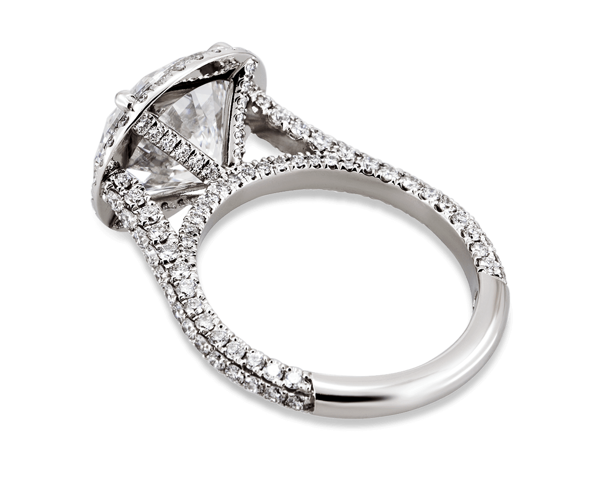The Emilya with Cathedral Band set with 3D Pave