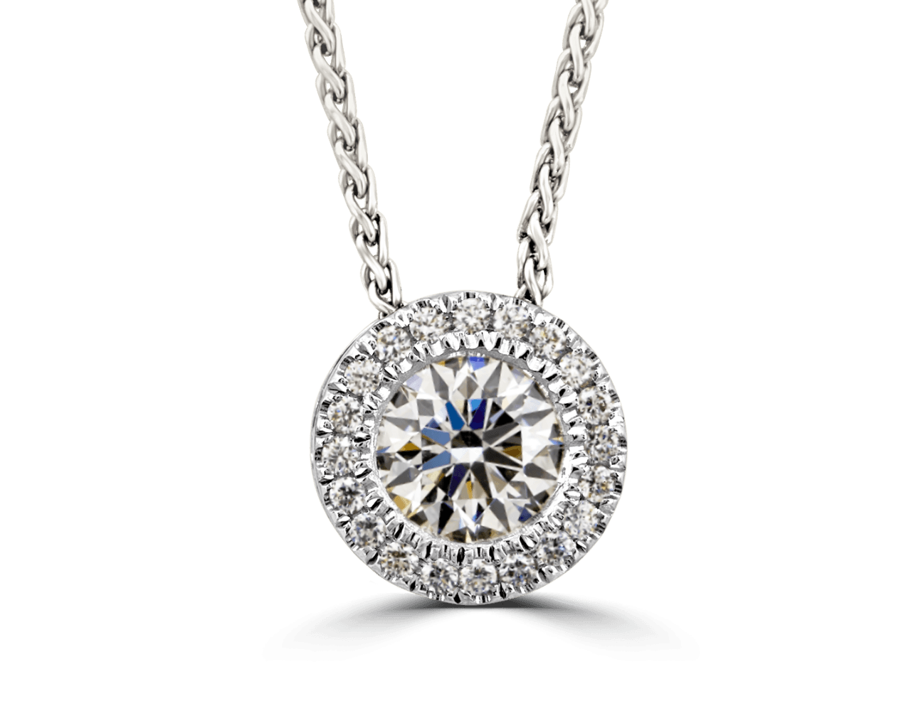 Round Seamless Bezel Halo Pendant