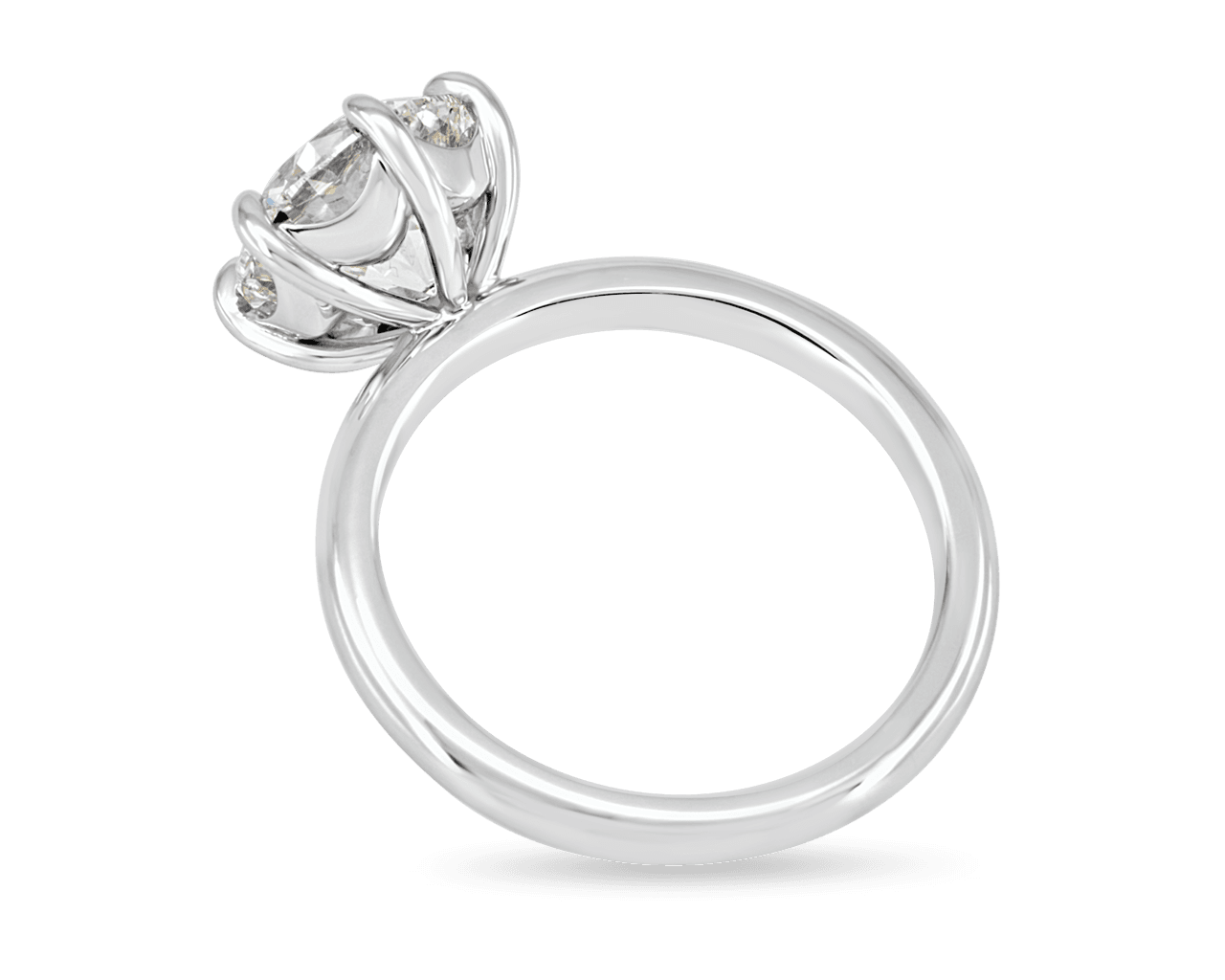 Six Prong Solitaire with Scalloped Basket